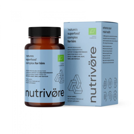 Nutrivore Organová výživa „Nature’s superfood“ komplex Pre neho“ bio 180 kapsúl