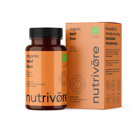 Nutrivore Organová výživa „Superfood prírody“ na podporu imunity a pečene“ bio 180 kapsúl