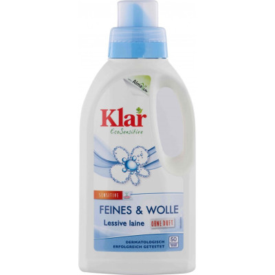 Klar prací gél jemné prádlo vlna 500ml – bez parfumácie s pšeničnými proteínmi | WERECO