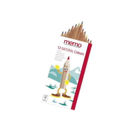 memo farebné pastelky „ECO COLOURS“, 12 ks, s certifikáciou FSC