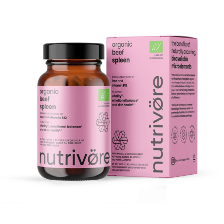 Nutrivore Organová výživa slezina pre normálnu hladinu železa bio 90 kapslí
