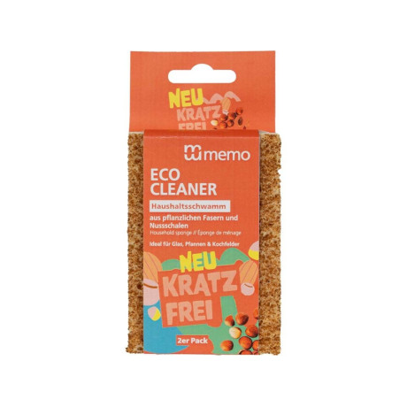 memo hubky ECO CLEANER z celulózy so škrupinami orechov, 2 ks